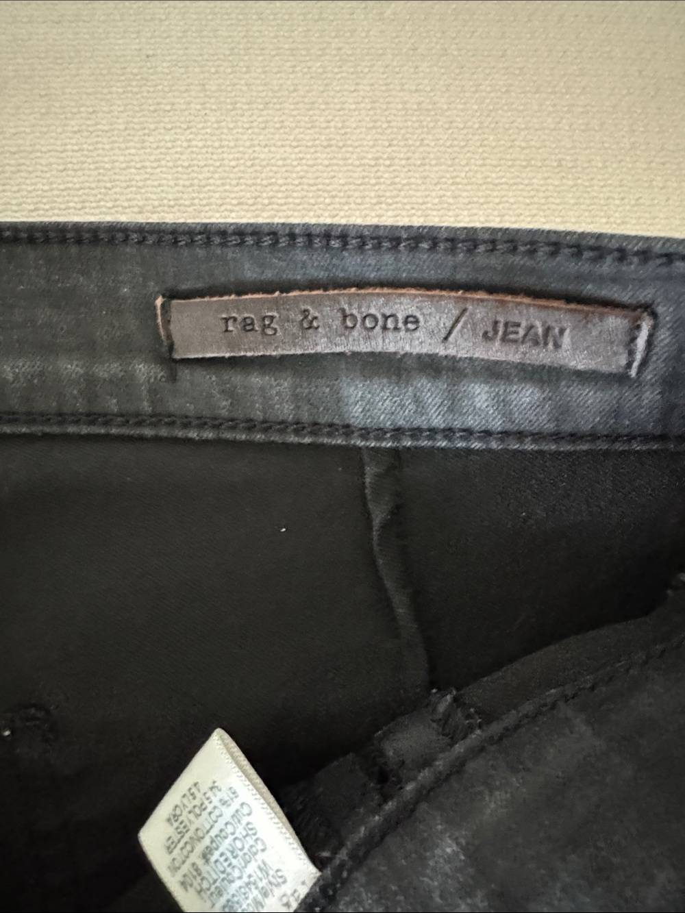 rag & bone Black Skinny Jeans with Side Lace Trim 26 - Picture 5 of 7